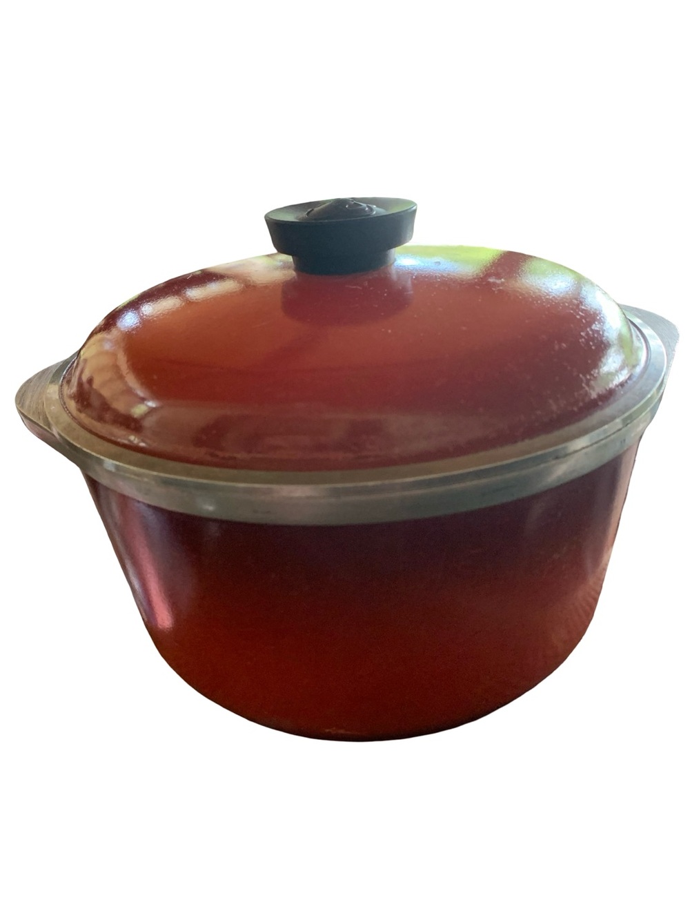 Vintage Club Aluminum Dutch Oven Stock Pot Cookware 4 Qt with Lid 10” poppy Red